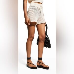WEWOREWHAT Neiman Marcus Drawstring Crochet Shorts L